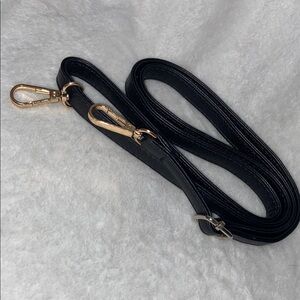 Black Leather Strap with Gold Clasps